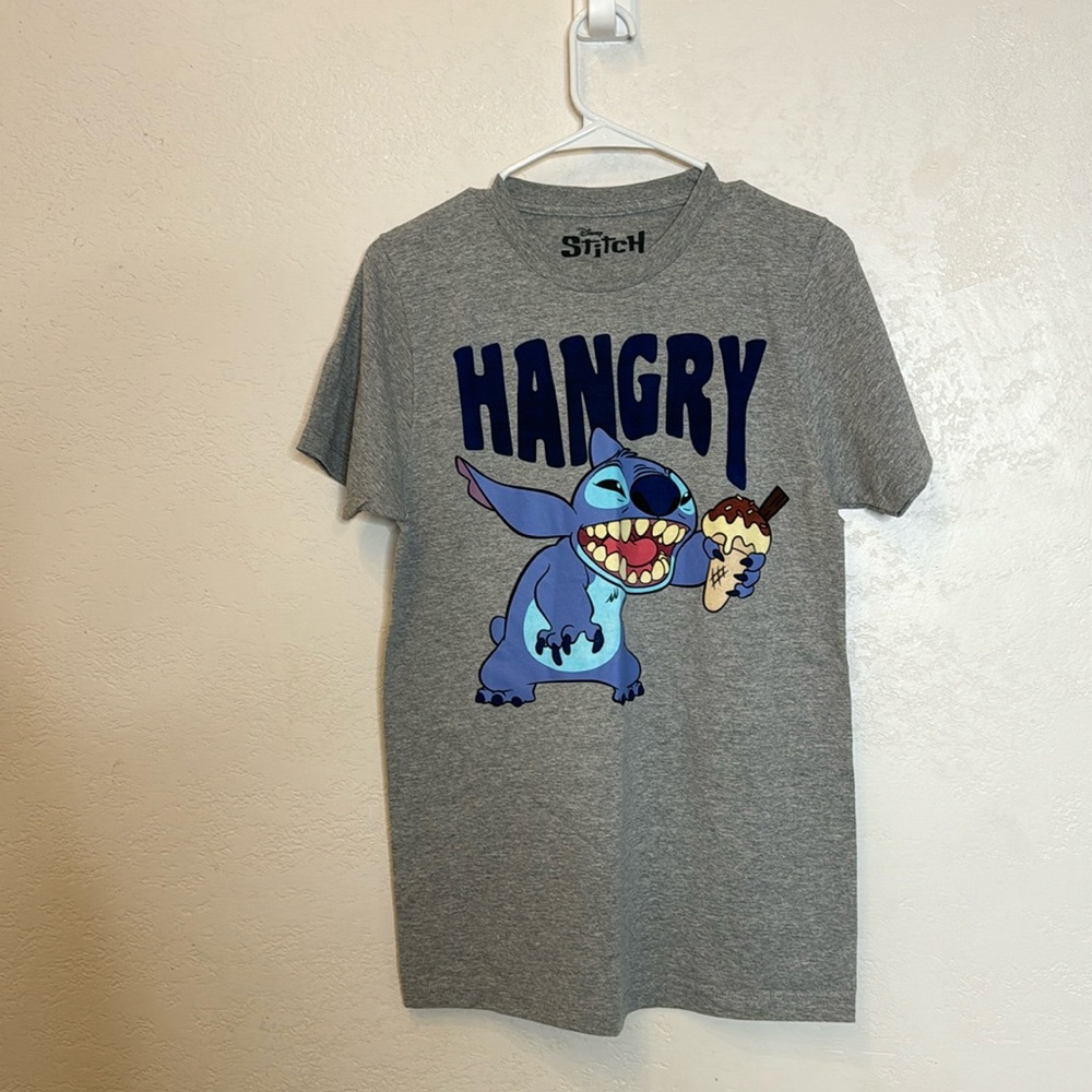 Disney Stitch Hangry T Shirt Unisex Size Small Bust 18” Length 28”